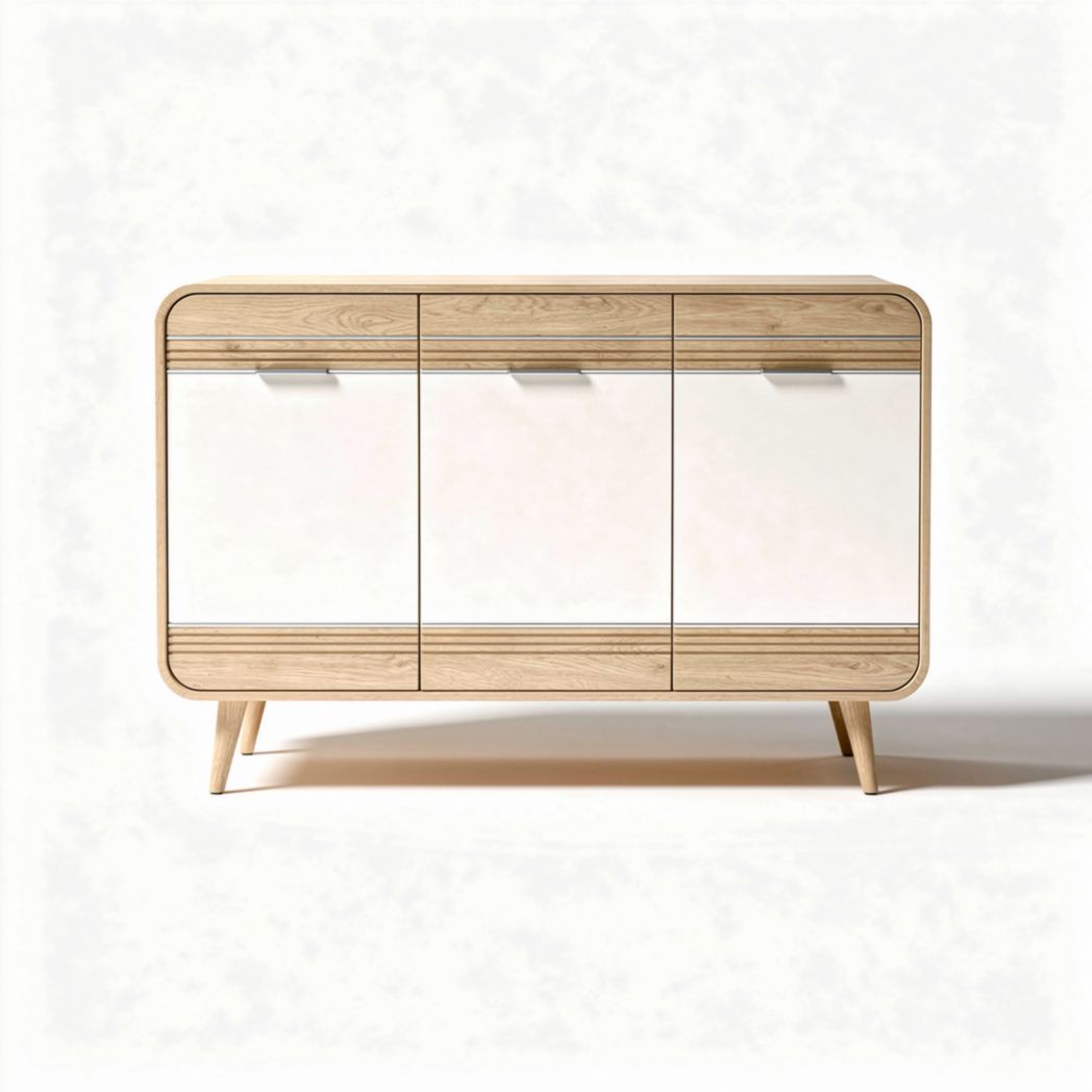 Dressoir van hout met witte deuren afmetingen 80 x 40 x 75cm