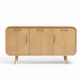 Houten kast met drie deuren en golvende lijnstructuur 120 x 40 x 75cm