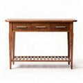 Houten console tafel met drie lades en open planken 120 x 40 x 80cm