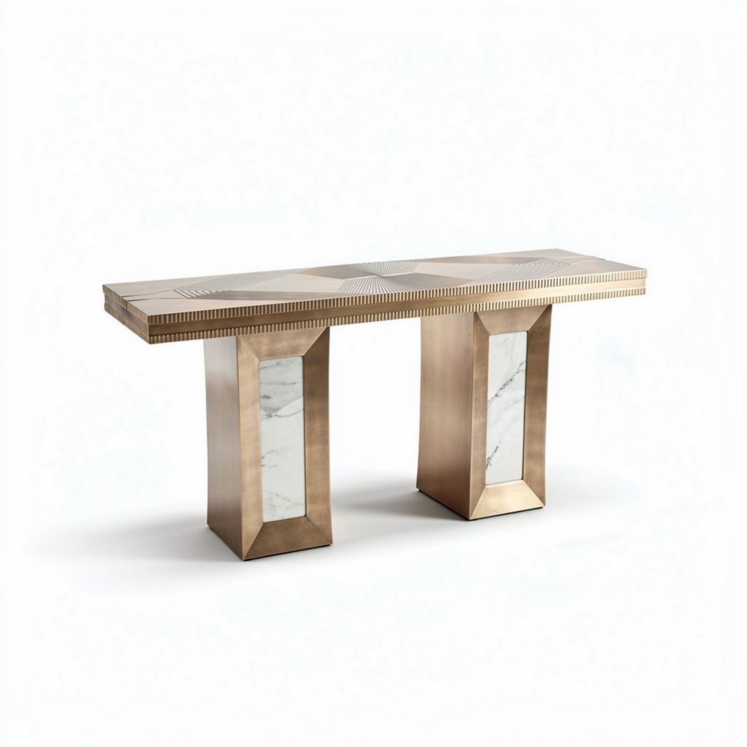 consoletable van marmer en metaal 150 x 40 x 75cm voor interieurdecoratie