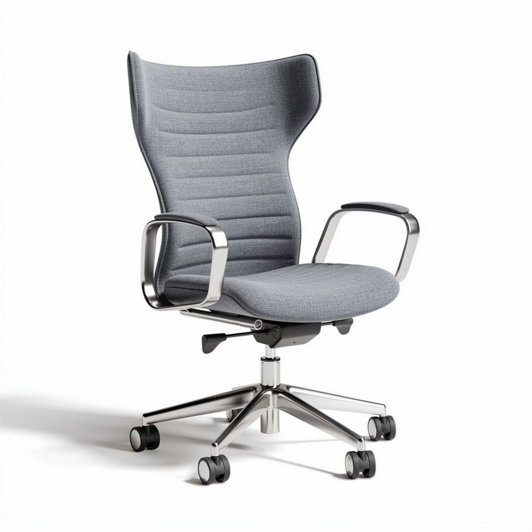 Bureau stoel met verstelbare hoogte en rugleuning in grijs stof 50 x 60 x 100cm