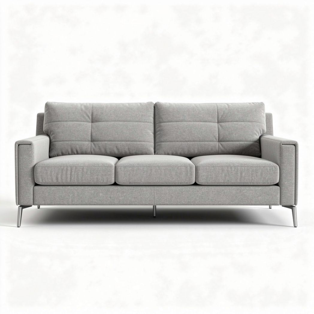 Grijze stoffen bank 200 x 90 x 85 cm voor woonkamerinrichting